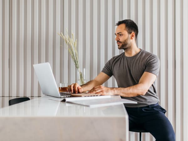 HR Professional working on laptop