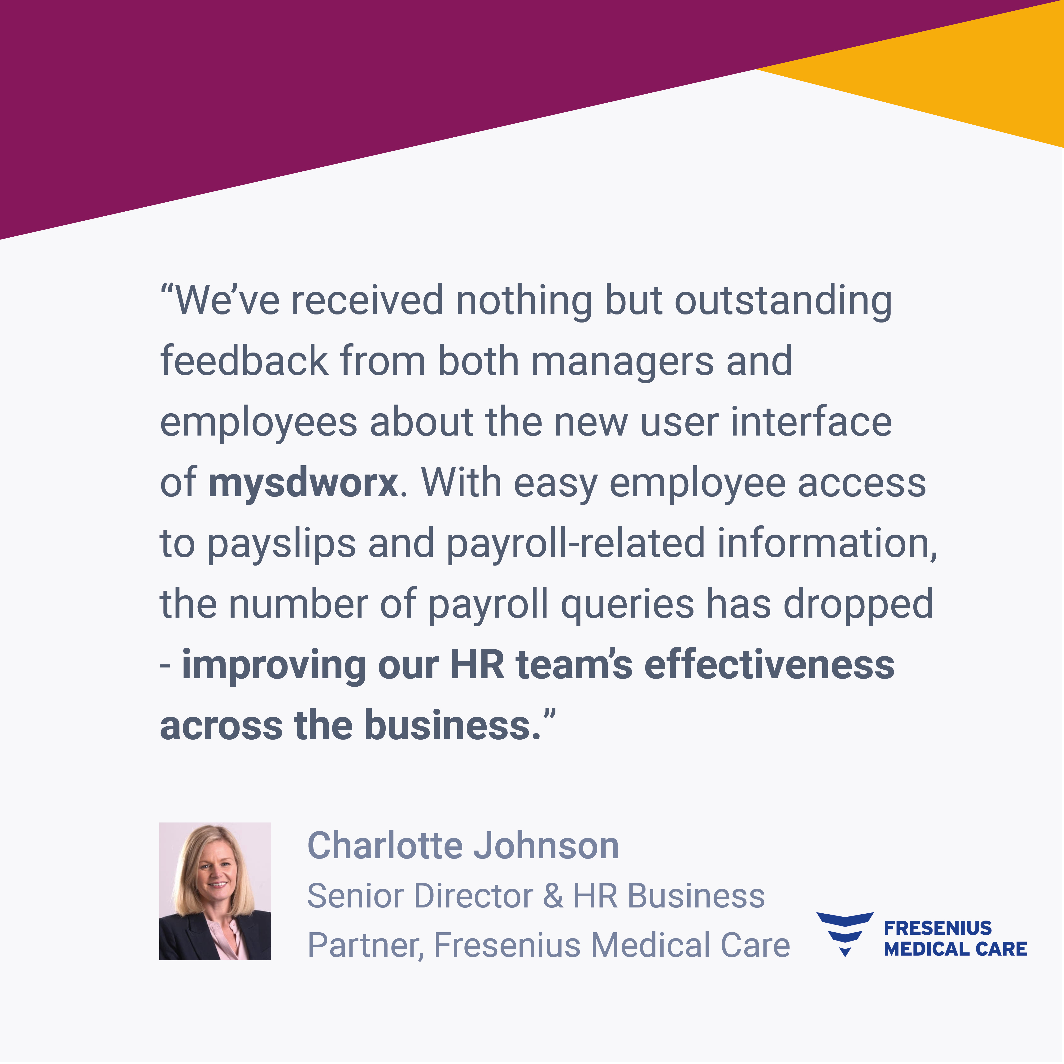 Employee experience - Charlotte Johnson Fresenius Medical Care